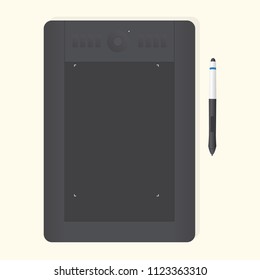 Graphic design tablet illustration. Vector graphic design resources.
