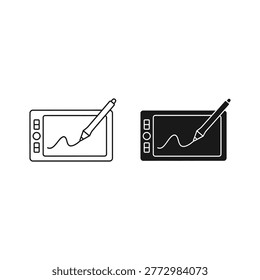 Graphic design tablet and stylus icons