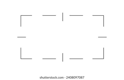 Graphic design of target, aim, point of view for digital screen. Viewfinder scales of binocular, telescope, periscope. Graphic distance chart isolated on white background. Vector illustration