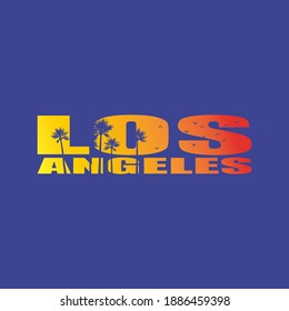 graphic design for tee print as vector with typo and palms