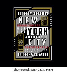 Graphic design tee,element new york,brooklyn vector illustration for t shirt