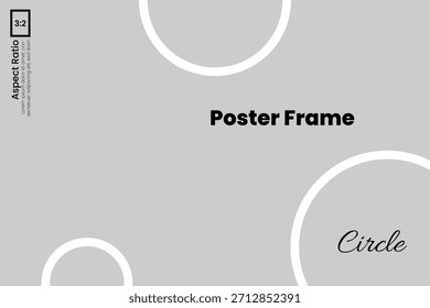 Graphic design template with a clean three circle photo frame in 3:2 ratio
