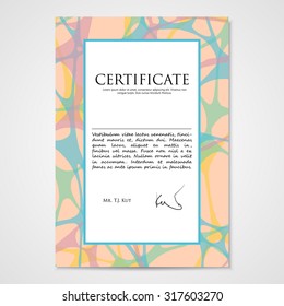 Graphic design template document with hand drawn doodle pattern. Vector illustration.