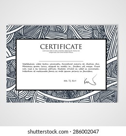 Graphic design template document with hand-drawn waves. Vector Illustration.