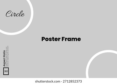 Graphic design template featuring a poster photo frame with two circle layout in 3:2 ratio