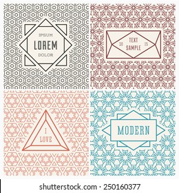 Graphic Design Templates for Logo, Labels and Badges. Abstract Line Patterns Backgrounds.