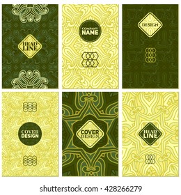 Graphic Design Templates for Logo, Labels and cover. Abstract Line Patterns Backgrounds. Collection for Banners, Placards and Posters. Retro Backgrounds.