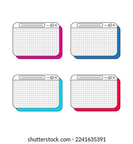 Graphic Design Text Note Box. Set of Elements and Color Options