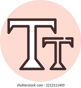 Tamaño de texto de diseño gráfico, ilustración, vector sobre fondo blanco.