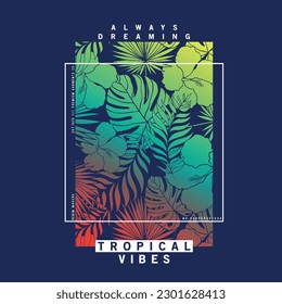 graphic design for textile print with tropical texture as vector