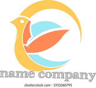 A graphic design with the theme of a flying bird with a unique circle combination, this design is suitable for use as symbols, logos or icons etc.
