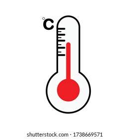 Graphic design of a thermometer icon, ideal for medical, health, and weather applications. Clean, modern design suitable for web and print
