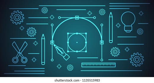 Graphic design thin line art style vector concept illustration