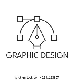 Graphic design thin line icon on white background