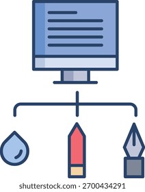 graphic design tool linear color icon design