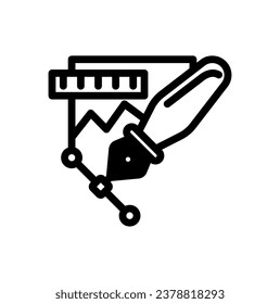graphic design tools icon or logo design isolated sign symbol vector illustration - High quality black outline style vector icon collection. Icon Design