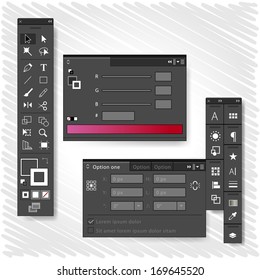 Graphic Design Tools Icon Palettes. Creativity Concept.