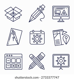 Graphic Design Tools Modern Line Icon Collection