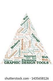 Graphic Design Tools word cloud. Wordcloud made with text only.