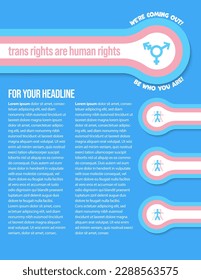 Diseño gráfico para comunidad trans con texto de muestra