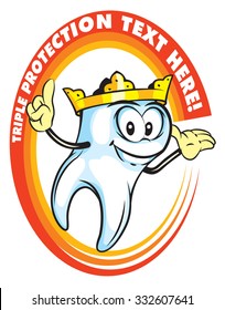Graphic design for triple tooth protection suitable for dentist logo design or toothpaste design.