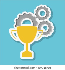 Graphic design of trophy, vector illustration