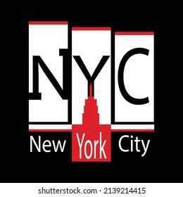 Graphic design of a t-shirt with the words New York City 