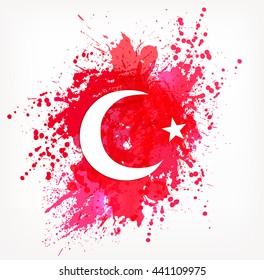 graphic design of the Turkish  flag