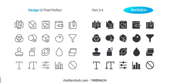 Graphic Design UI Pixel Perfect Well-crafted Vector Thin Line And Solid Icons 30 2x Grid for Web Graphics and Apps. Simple Minimal Pictogram Part 3-4