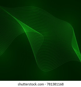 The graphic design for use in the projects business, science, education and technology.abstract wavy line background in modern style, vector illustrations.Blue glowing, artistic colored wavy lines. 