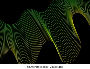 The graphic design for use in the projects business, science, education and technology.abstract wavy line background in modern style, vector illustrations.Blue glowing, artistic colored wavy lines. 