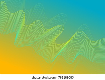 The graphic design for use in the projects business, science, education and technology. Abstract wavy line background in modern style, vector illustrations.  glowing, artistic  wavy lines.
