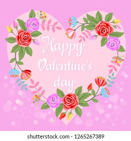 Graphic design for Valentine's Day or weddings. Spring or summer design for invitation and greeting cards