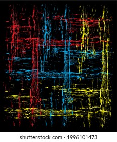 Graphic design vector art on black background in multicolored geometric shape