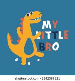 graphic design as vector with cute dinosaur drawing for kids fashion