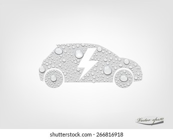 graphic design vector of electric vehicle car with transparent water drop