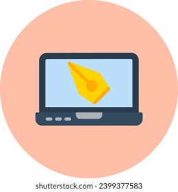 Graphic Design Vector Icon Flat Circle Style