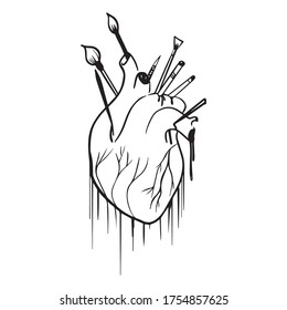 graphic design vector illustration of heart, icon, logo, art sketch sketch, background symbol, hand draw, use in print