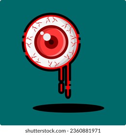 graphic design, vector illustration of red eyes, background. Halloween