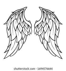 Devil Wings Logo Tattoo Design Stencil Stock Vector (Royalty Free ...