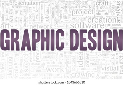 Graphic design vector illustration word cloud isolated on a white background.