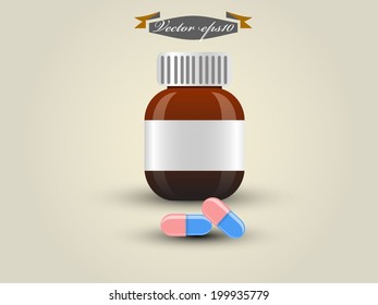 graphic design vector of medicine bottle