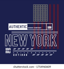 Grafikdesign, Vektorgrafik der neuen Yorker Flagge für T-Shirt
