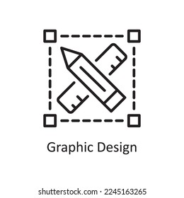 Graphic Design Vector Outline Icon Design illustration. Design and Development Symbol on White background EPS 10 File
