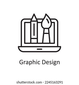 Graphic Design Vector Outline Icon Design illustration. Design and Development Symbol on White background EPS 10 File