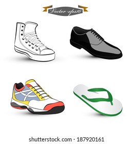 graphic design vector of set of shoes