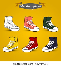 graphic design vector of set of vintage shoes