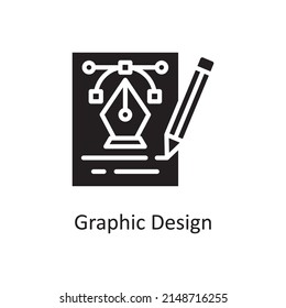 Graphic Design vector Solid Icon Design illustration. Creative Process Symbol on White background EPS 10 File