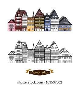 graphic design vector of town city building