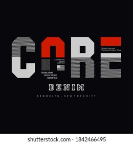 Graphic design vector typography core denim for t shirt,vector illustration

